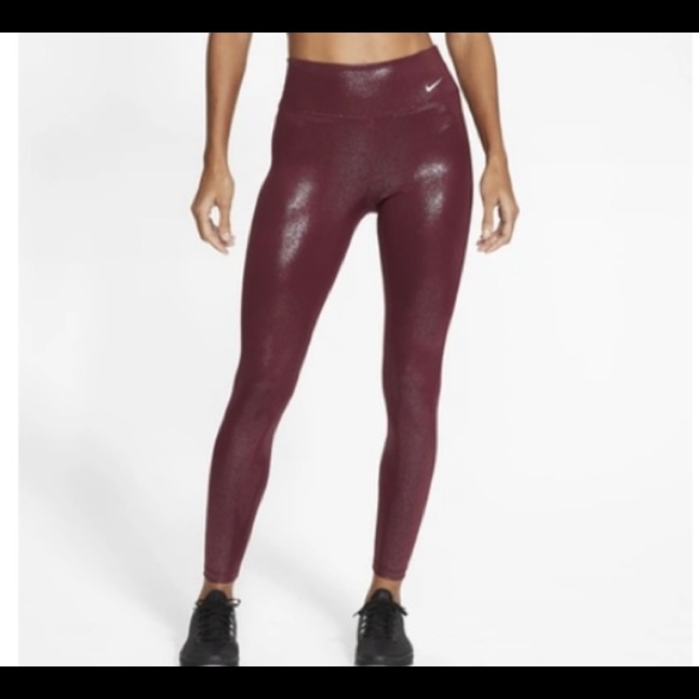 NWT Nike 7/8 sparkle tights -Size XS - Color-Beetroot